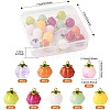 24Pcs 9 Colors Glass Charms GLAA-FS0002-42-4