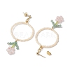 Flower Colorful Glass Seed Beads Dangle Earrings EJEW-MZ00148-6