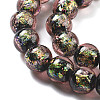 Handmade Foil Lampwork Beads Strands FOIL-K003-06B-18-3