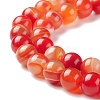 Natural Striped Agate/Banded Agate Bead Strands G-K155-A-10mm-05-3