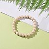 Natural Fossil Bead Stretch Bracelets BJEW-K212-B-015-4