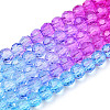 Transparent Glass Beads Strands X-GLAA-E036-07O-2