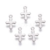 Tarnish Resistant 316 Surgical Stainless Steel Tiny Cross Charms STAS-E470-03P-2