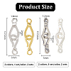 4 Sets 4 Styles 925 Sterling Silver Hook Clasps STER-PH0002-06-2