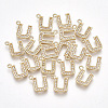 Brass Cubic Zirconia Charms KK-S348-330U-1