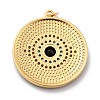Real 18K Gold Plated Brass Micro Pave Cubic Zirconia Pendants ZIRC-L100-084G-02-3