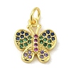 Real 18K Gold Plated Brass Pave Cubic Zirconia Pendants KK-M283-11K-02-1