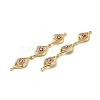 Brass Micro Pave Clear Cubic Zirconia Connector Charms KK-E068-VB396-2-3