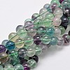 Natural Fluorite Beads Strands X-G-E112-6mm-18-3