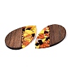 Transparent Resin & Walnut Wood Big Pendants RESI-T058-05K-3