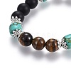 Natural & Synthetic Mixed Stone Beads Stretch Bracelets BJEW-JB04130-3