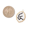 Glass Seed Beaded Twelve Constellations Pendants PALLOY-MZ00891-06-2