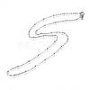 Non-Tarnish 304 Stainless Steel Cable Chains/Satellite Chains Necklaces NJEW-L159-07B-P-01-2