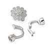 Brass Micro Pave Clear Cubic Zirconia Fold Over Clasps KK-P290-18P-3