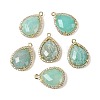 Natural Amazonite Faceted Teardrop Pendants G-I382-01G-01-1