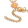 Enamel Daisy Link Chains Bracelet BJEW-P271-01G-06-4