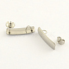 Non-Tarnish 304 Stainless Steel Rectangle Stud Earring Findings STAS-R063-40-1