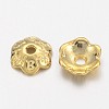 6-Petal Tibetan Style Alloy Flower Bead Caps TIBE-S220-G-01-NR-2