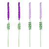 4Pcs 2 Colors Crochet Polyester Lavender Flower Ornaments AJEW-FG0002-67-1