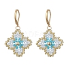 Handmade Glass Seed Beads Flower Leverback Earrings EJEW-MZ00578-01-2