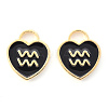 Light Gold Plated Alloy Enamel Pendants ENAM-R136-30-19-2