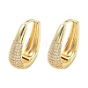 Brass Micro Pave Cubic Zirconia Hoop Earrings KK-CBA30C7-01G-4