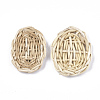 Handmade Reed Cane/Rattan Woven Beads X-WOVE-T006-071-2