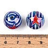 Independence Day Theme Printed Opaque Acrylic Beads MACR-T048-10D-3