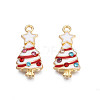 Rack Plating Alloy Enamel Pendants X-ENAM-N055-148C-2