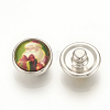 Christmas Pattern Brass Glass Snap Buttons SNAP-Q007-098P-M-2