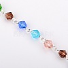 Handmade Bicone Glass Beads Chains for Necklaces Bracelets Making AJEW-JB00040-07-1