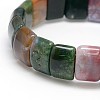 Classic Elastic Natural Gemstone Rectangle Beaded Stretch Bracelets BJEW-L333-13-2