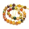 Dyed Natural Agate Faceted Round Beads Strands X-G-E268-09-3