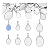 40Pcs 8 Styles 304 Stainless Steel Pendant Cabochon Settings STAS-PH0007-18-6