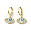 Horse Eye Real 18K Gold Plated Brass Dangle Leverback Earrings EJEW-Q797-23G-05-1