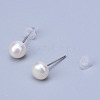 Natural Pearl Ear Studs EJEW-R133-06-3