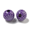 Printed Wood European Beads WOOD-G022-08A-08-2