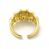 Brass Croissant Open Cuff Ring for Women RJEW-E068-02LG-3