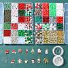 DIY Christmas Themed Acrylic & Glass Seed & Polymer Clay Beads Bracelet Kits DIY-FS0007-95-7