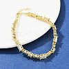 Brass Micro Pave Clear Cubic Zirconia Link Bracelets for Women BJEW-F504-06G-4