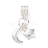 925 Sterling Silver Star & Moon European Dangle Charms STER-G045-08S-1