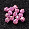 AB Color Plated Eco-Friendly Poly Styrene Acrylic Round Beads TACR-L004-6mm-57-1