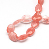 Faceted Oval Cherry Quartz Glass Beads Strands G-R303-15-2