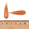 Natural Red Aventurine Pendants PALLOY-JF05882-3