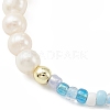3Pcs 3 Color Glass Seed & Natural Pearl Braided Bead Bracelets Set BJEW-JB09572-4