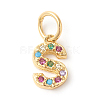 Brass Micro Pave Colorful Cubic Zirconia Charms ZIRC-F092-01-S-1