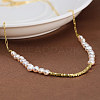 925 Sterling Silver with Natural Pearls Beads Necklaces NJEW-Z030-07G-4
