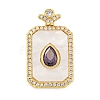 Brass Micro Pave Cubic Zirconia Pendants FIND-Z044-04A-1