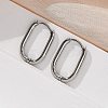 Non-Tarnish 304 Stainless Steel Oval Hoop Earrings X-EJEW-M218-02A-P-2