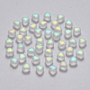 Transparent Spray Painted Glass Beads GLAA-R211-02-C01-1